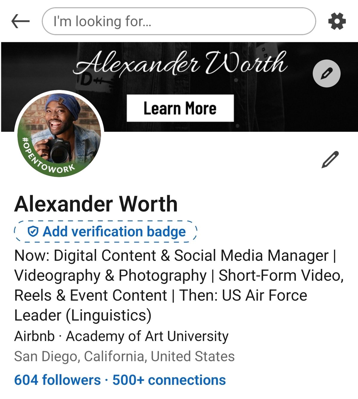 Alexander Worth LinkedIn profile preview